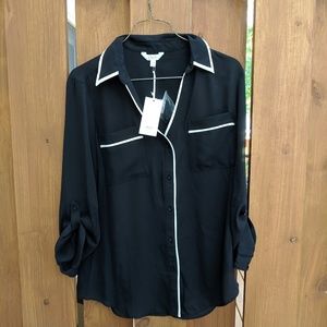 New! Candies black button down shirt